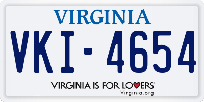 VA license plate VKI4654