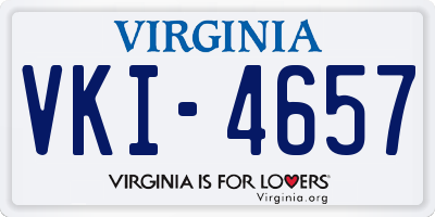 VA license plate VKI4657