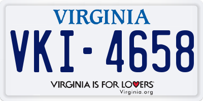 VA license plate VKI4658