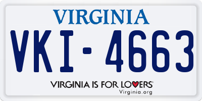 VA license plate VKI4663