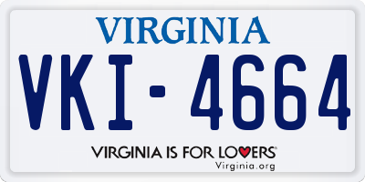 VA license plate VKI4664