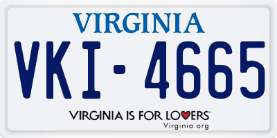 VA license plate VKI4665