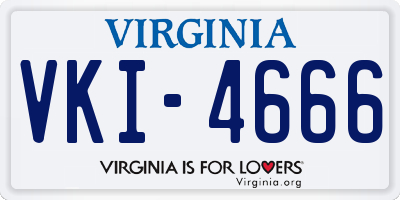 VA license plate VKI4666