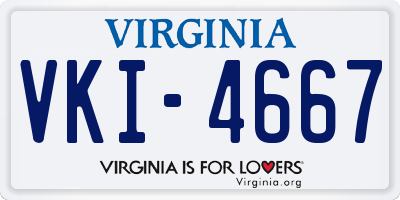 VA license plate VKI4667