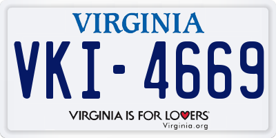 VA license plate VKI4669