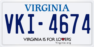 VA license plate VKI4674