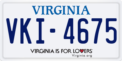 VA license plate VKI4675