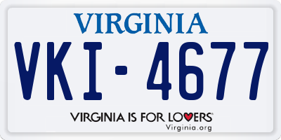 VA license plate VKI4677