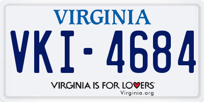 VA license plate VKI4684