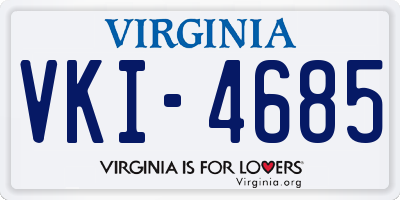 VA license plate VKI4685