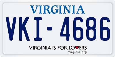 VA license plate VKI4686