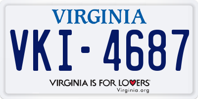 VA license plate VKI4687