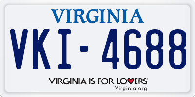 VA license plate VKI4688