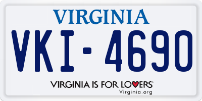 VA license plate VKI4690