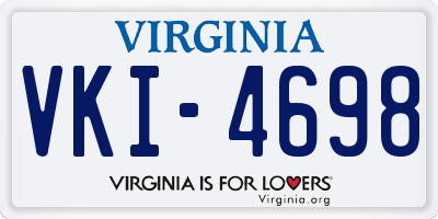 VA license plate VKI4698