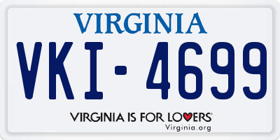 VA license plate VKI4699