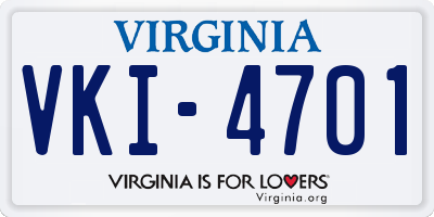 VA license plate VKI4701