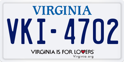 VA license plate VKI4702
