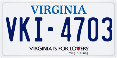 VA license plate VKI4703