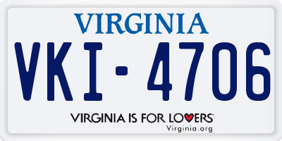 VA license plate VKI4706