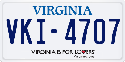 VA license plate VKI4707