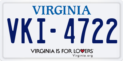 VA license plate VKI4722