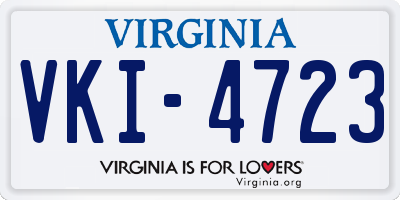 VA license plate VKI4723