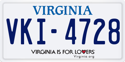 VA license plate VKI4728