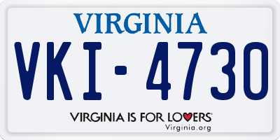 VA license plate VKI4730