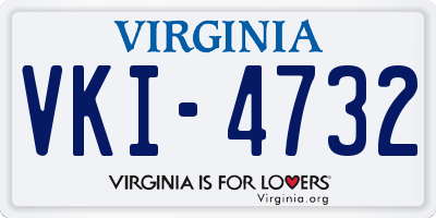 VA license plate VKI4732