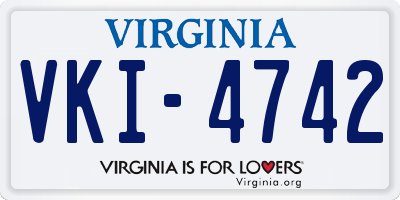 VA license plate VKI4742