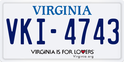 VA license plate VKI4743