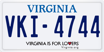 VA license plate VKI4744
