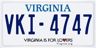 VA license plate VKI4747