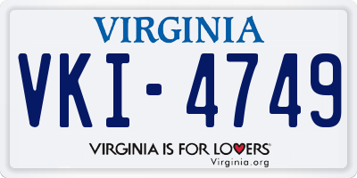 VA license plate VKI4749