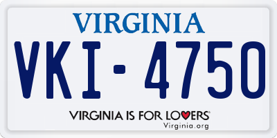 VA license plate VKI4750