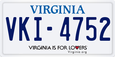VA license plate VKI4752