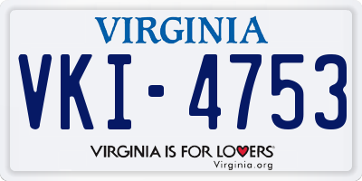VA license plate VKI4753