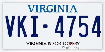 VA license plate VKI4754
