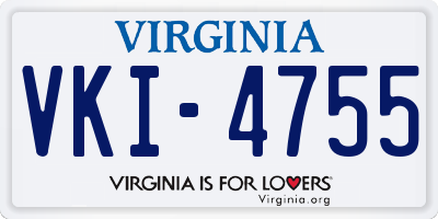 VA license plate VKI4755