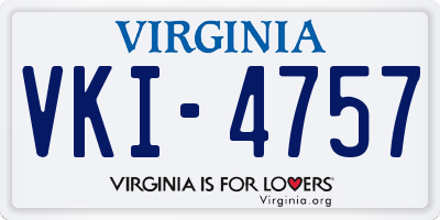 VA license plate VKI4757