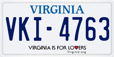 VA license plate VKI4763