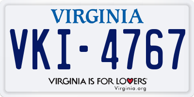 VA license plate VKI4767