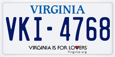 VA license plate VKI4768
