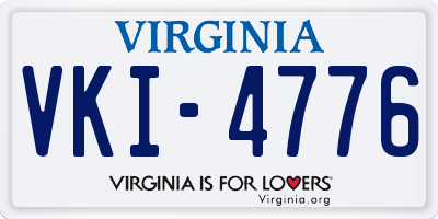 VA license plate VKI4776