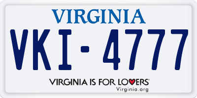 VA license plate VKI4777