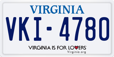 VA license plate VKI4780