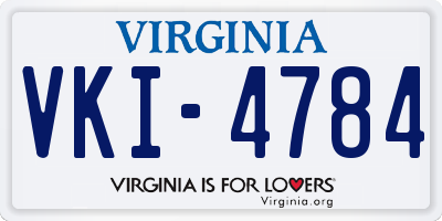 VA license plate VKI4784
