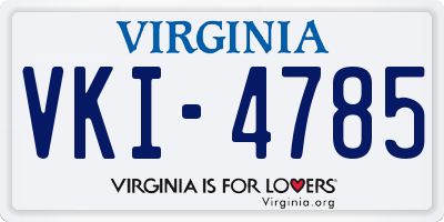 VA license plate VKI4785