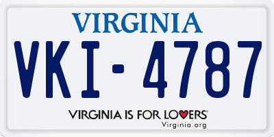 VA license plate VKI4787